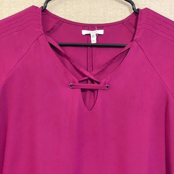 Maurices Blouse Women's 1 Burgundy Cap Sleeve - Picture 2 of 11